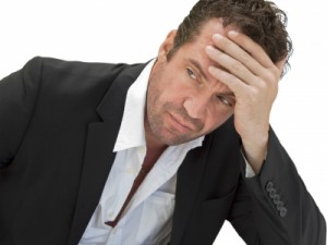 man depressed about his tinnitus